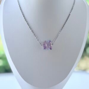 aura quarts necklace (rose petal 2)